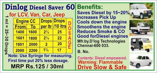 Diesel Saver DS 60 Label